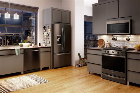 black stainless steel appliances with white cabinets|black stainless steel kitchen cabinets colors.